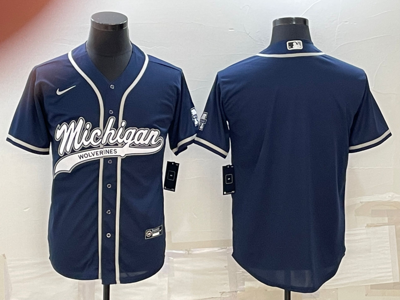 2023 NCAA Men Michigan Wolverines Blank blue jersey